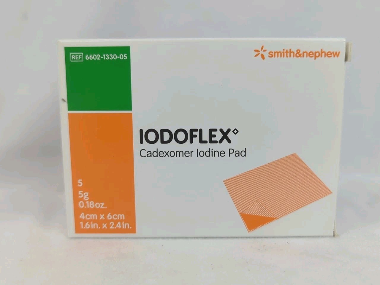 Iodoflex Cadexomer Iodine Pad Dressings 1.6" x 2.4" 5gm - Box of 5