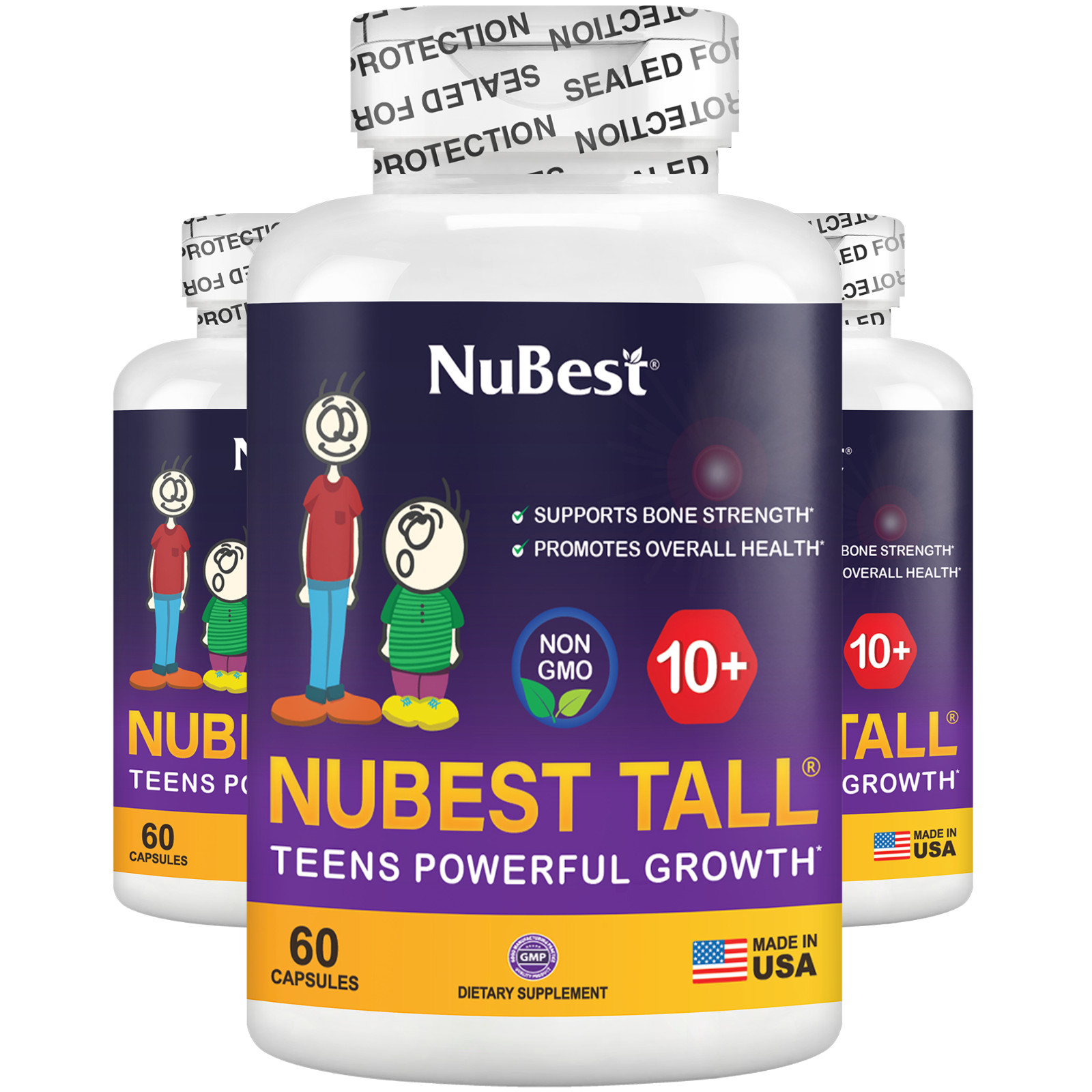 NuBest Tall 10+ - Bone Growth Support for Age 10+ Who Can Drink Milk - Pack 3