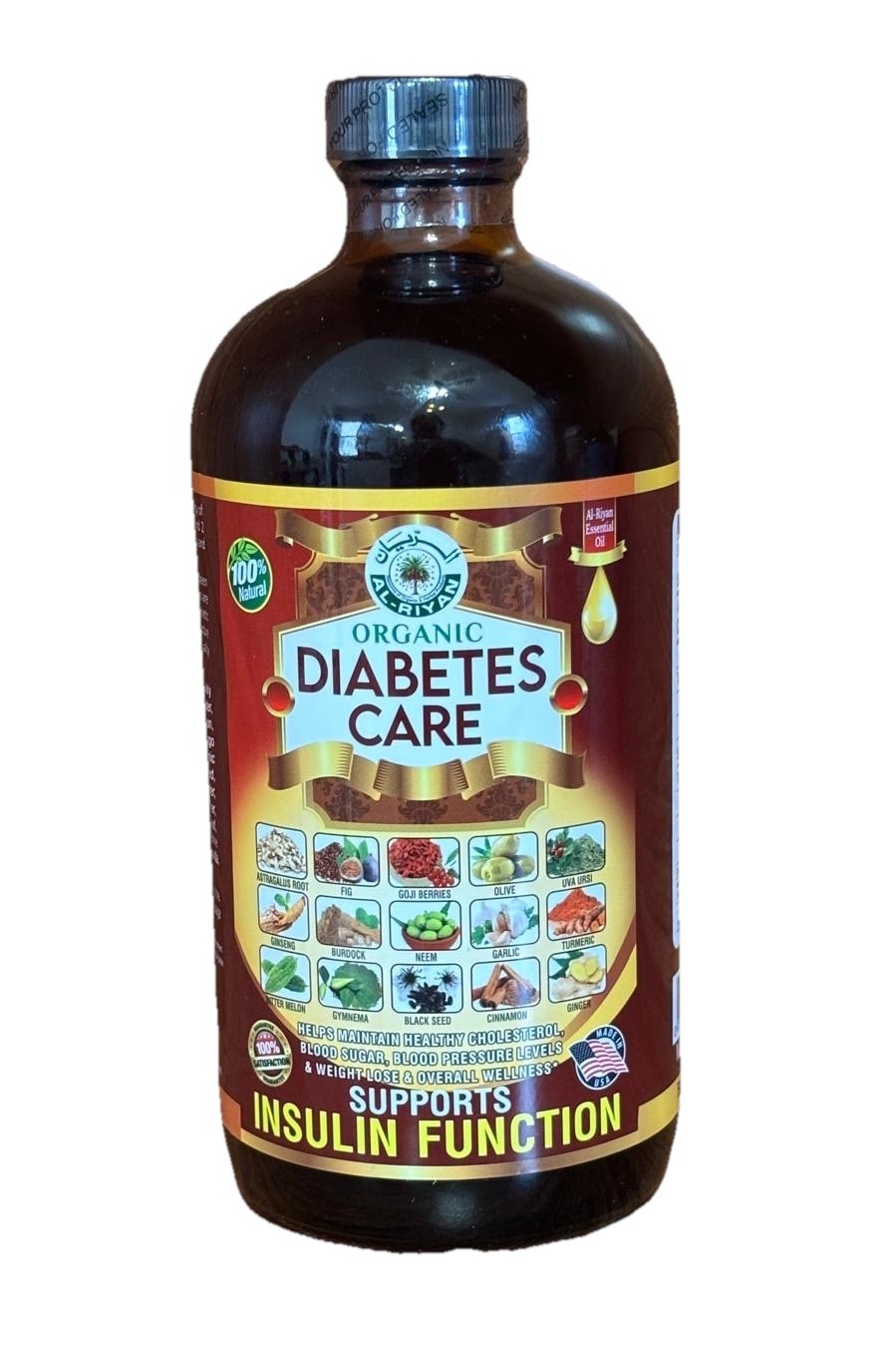 100% Organic DIABETES CARE By AL RIYAN, Made in USA. 16 oz.