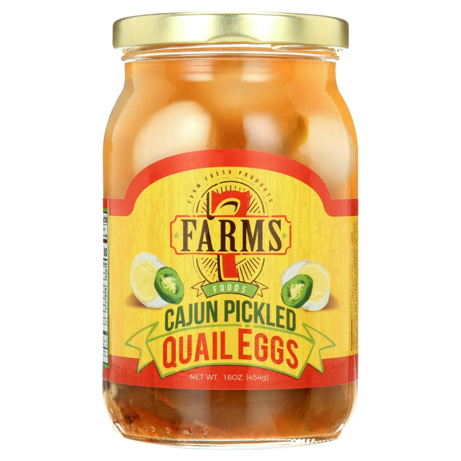 7 Farms Cajun Pickled Quail Eggs – Spicy, Gourmet Snack, Jar of 12-18 Eggs