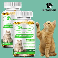 Cat Constipation Relief with 6 Probiotics | Gut Health Support | 2 Bottles